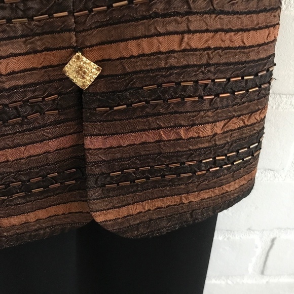 Vintage Joseph Ribkoff Maxi dress Gown Formal Black/Bronze Metallic 8 - Picture 15 of 15